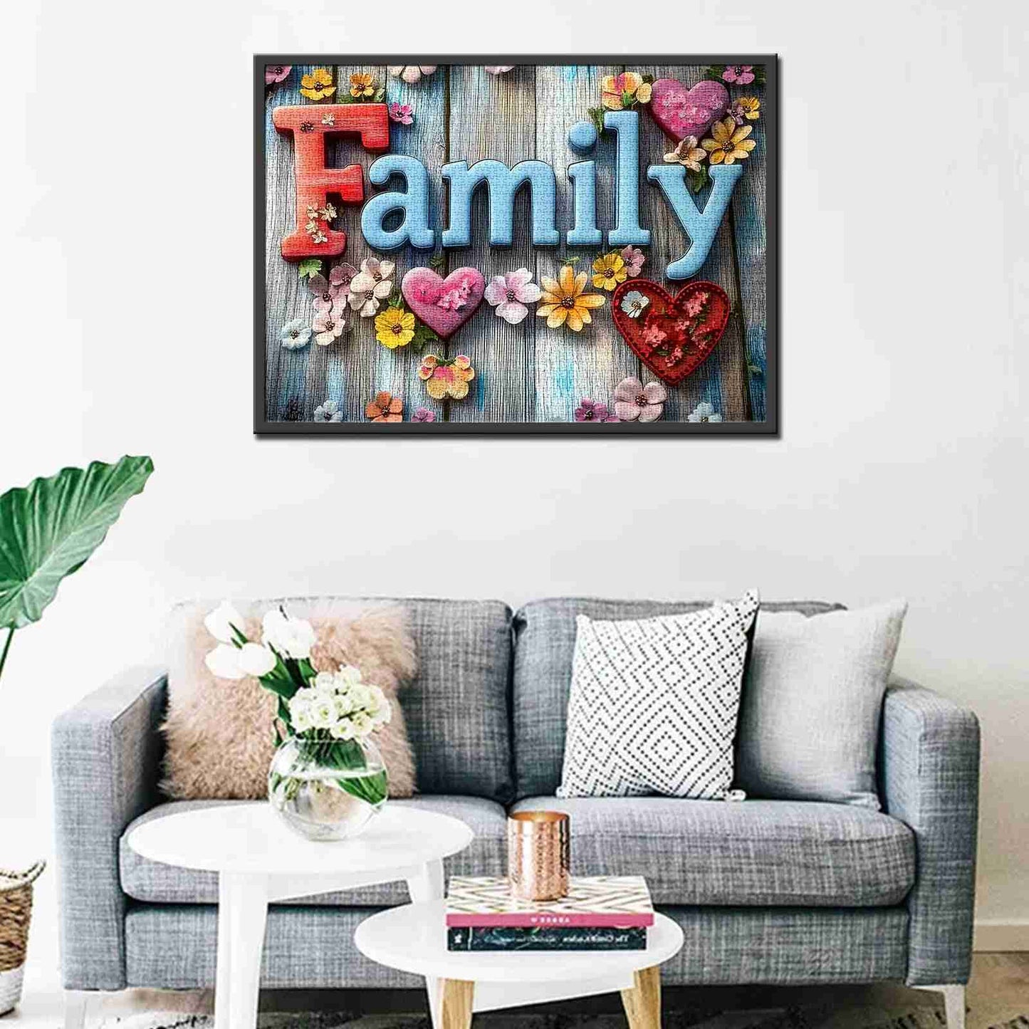 Family and Flowers Jigsaw Puzzle