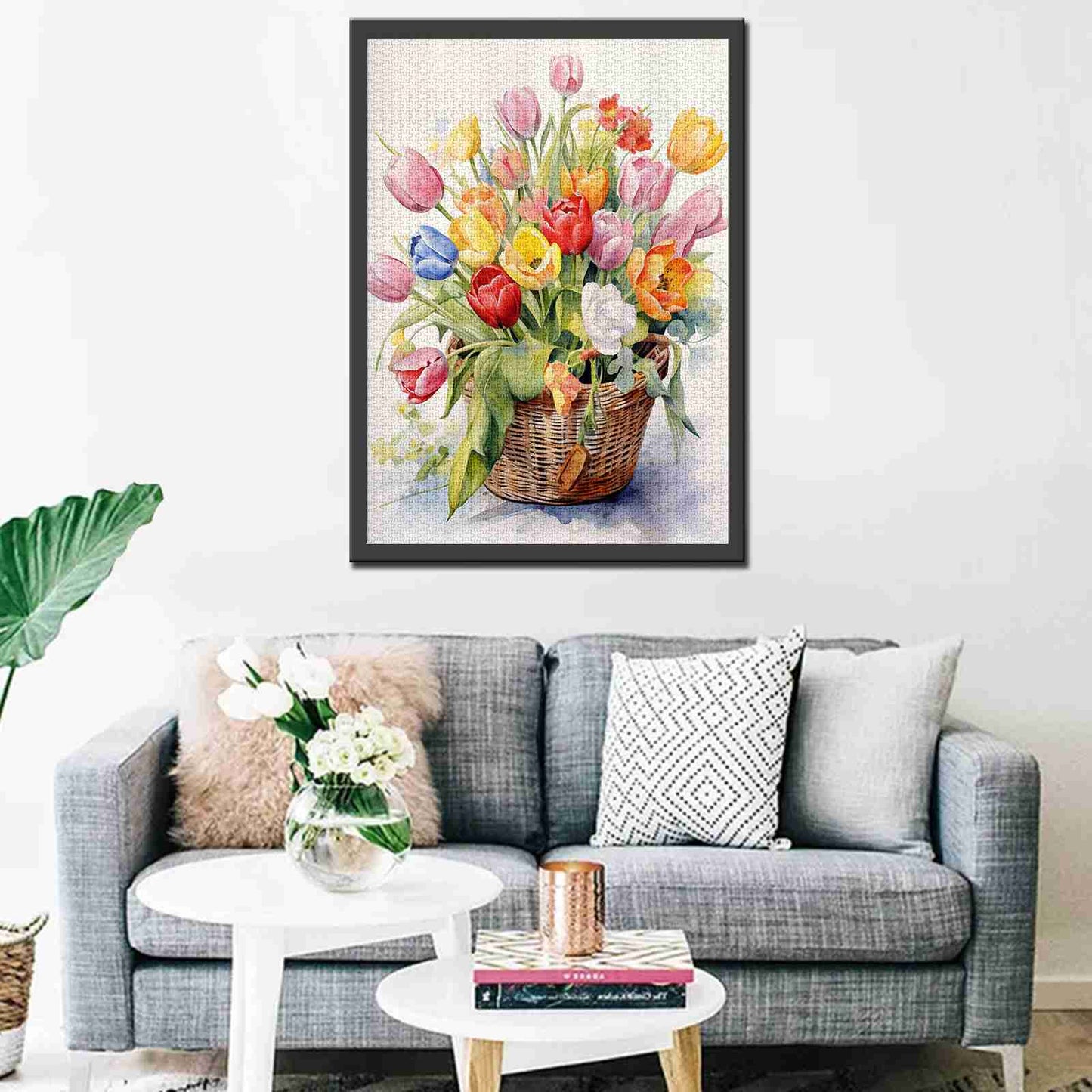 Colorful Tulips Basket Jigsaw Puzzles