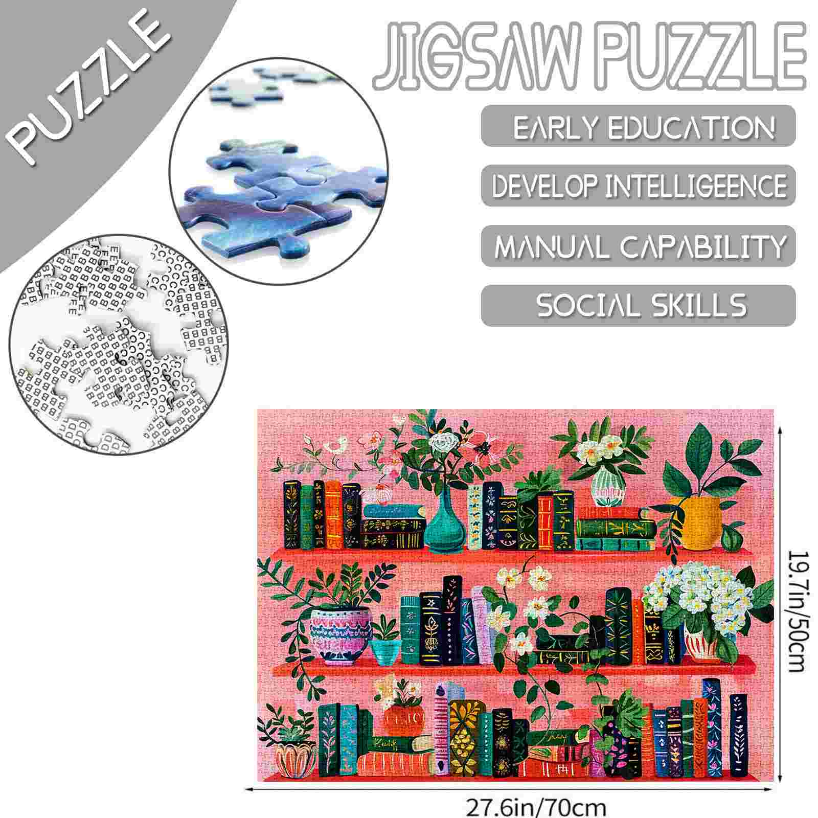 Bookshelf and Flowers Jigsaw Puzzle