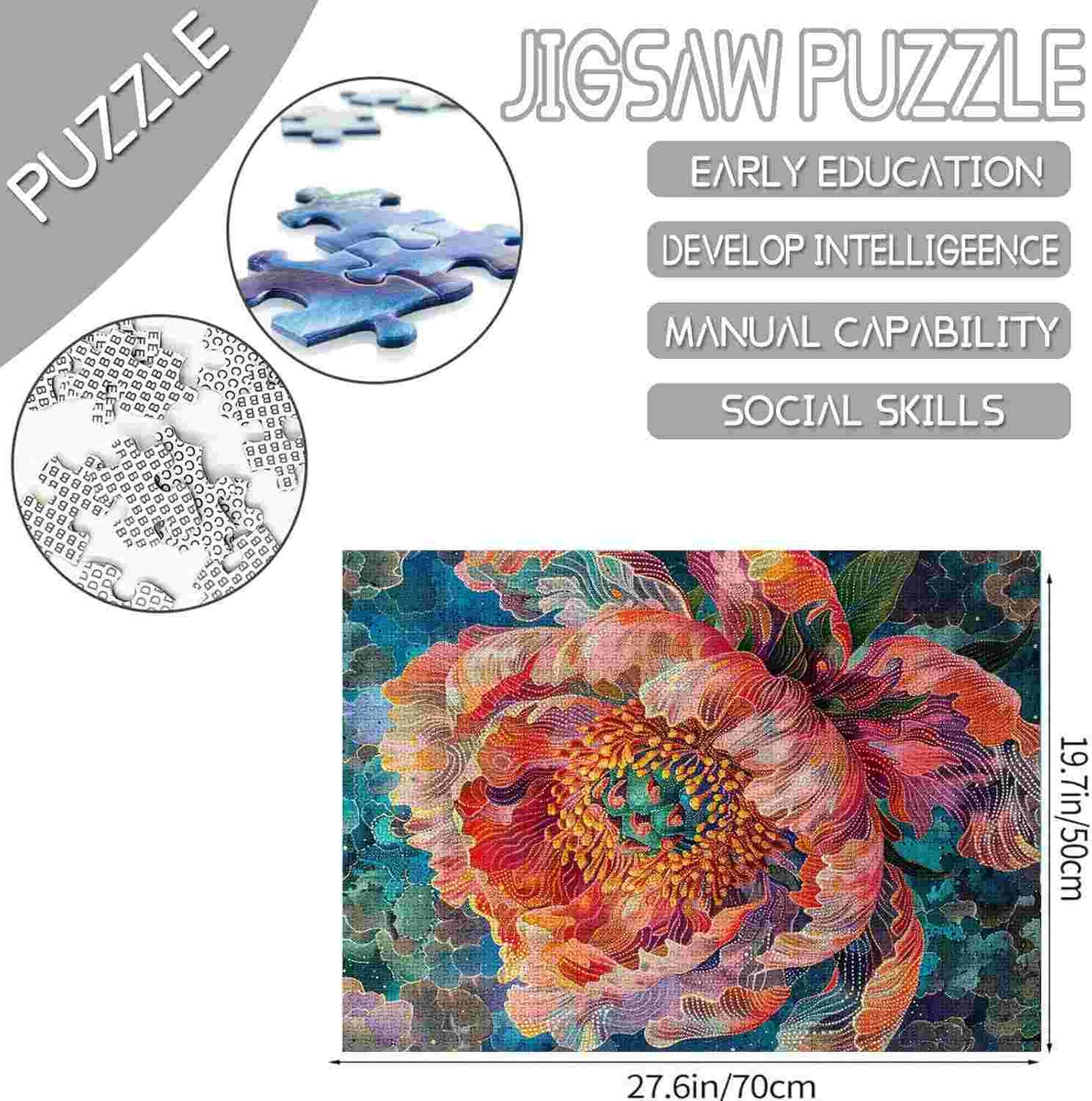 Vibrant Peony Flower Jigsaw Puzzles