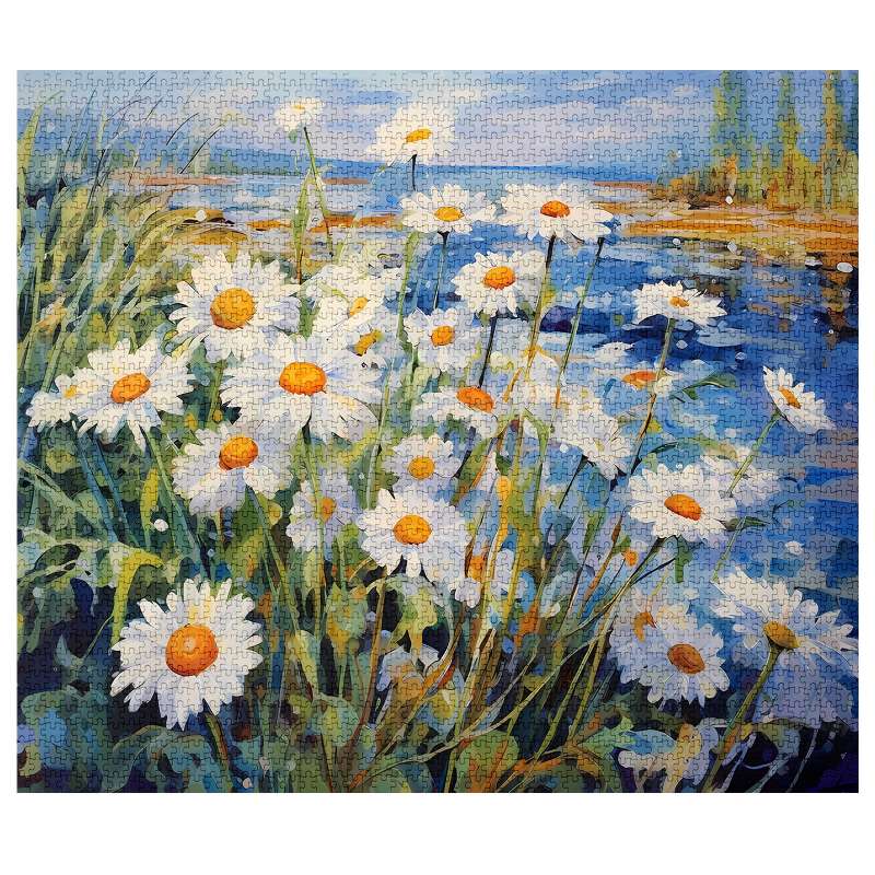 Daisies by the River Jigsaw Puzzles