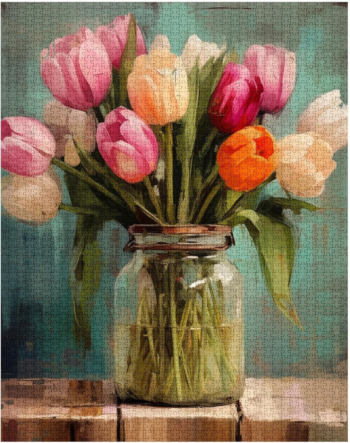 Rustikale Tulpen-Kunst-Puzzles