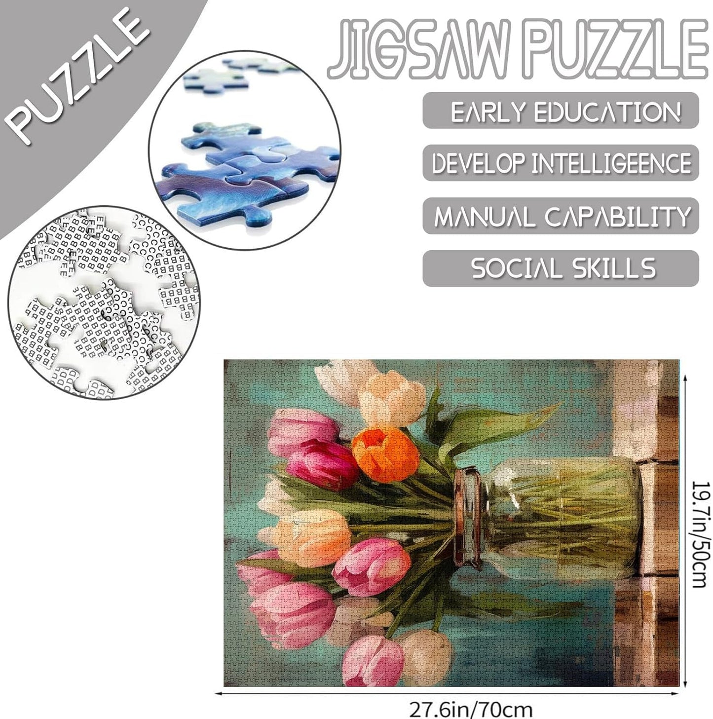 Rustikale Tulpen-Kunst-Puzzles