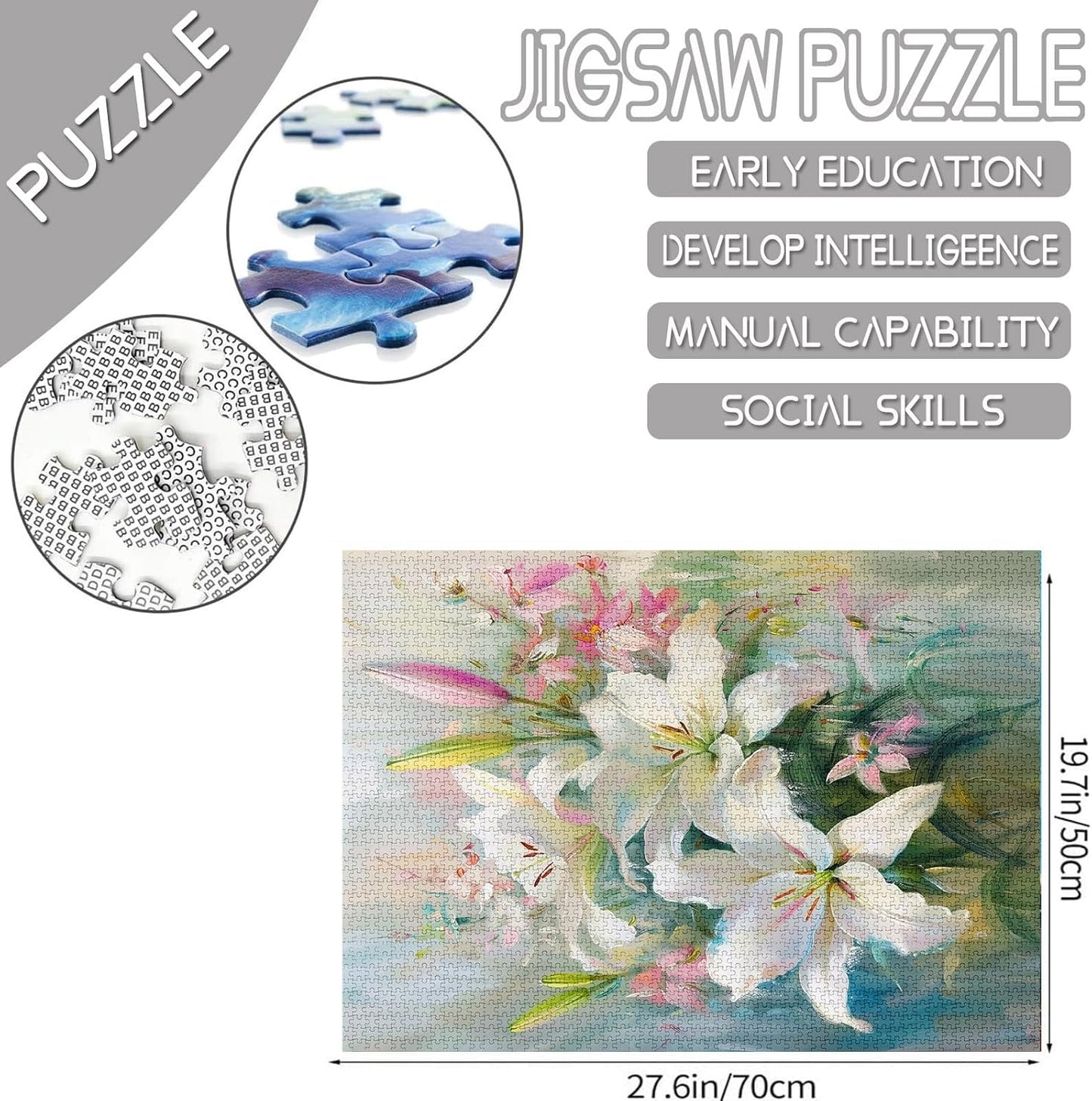 White Lilies Jigsaw Puzzles