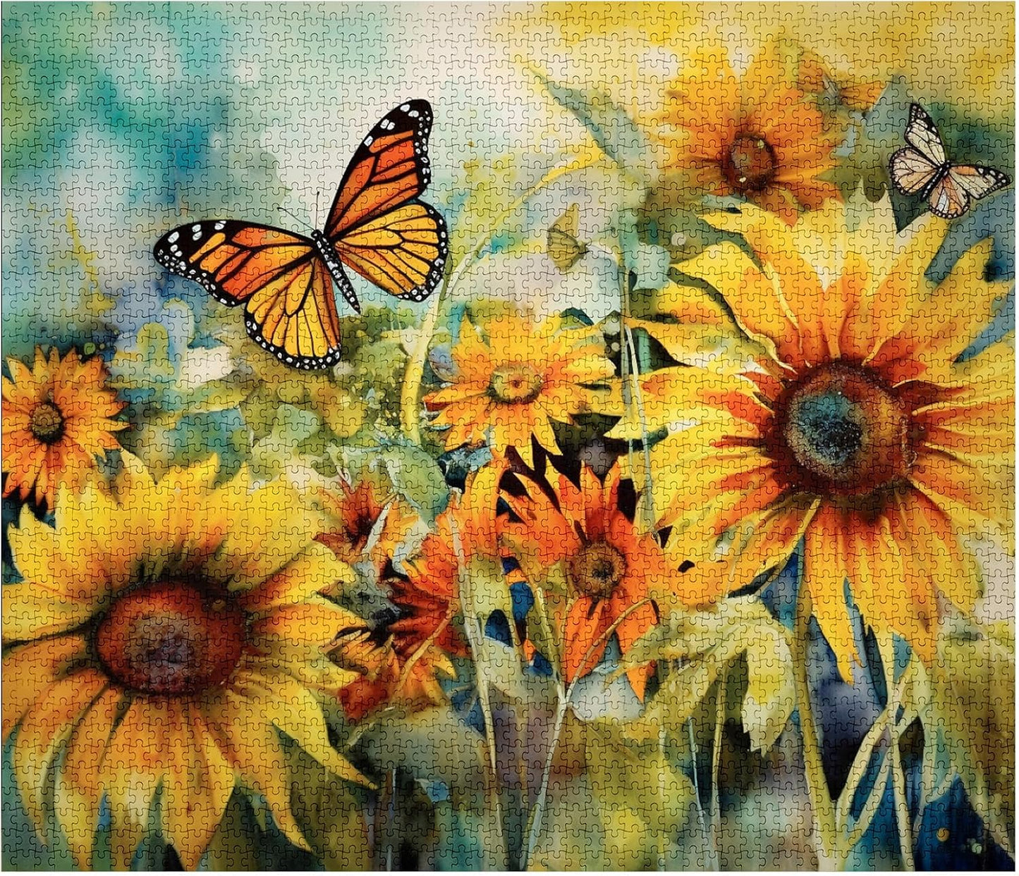 Sonnenblumen-Schmetterling-Puzzle