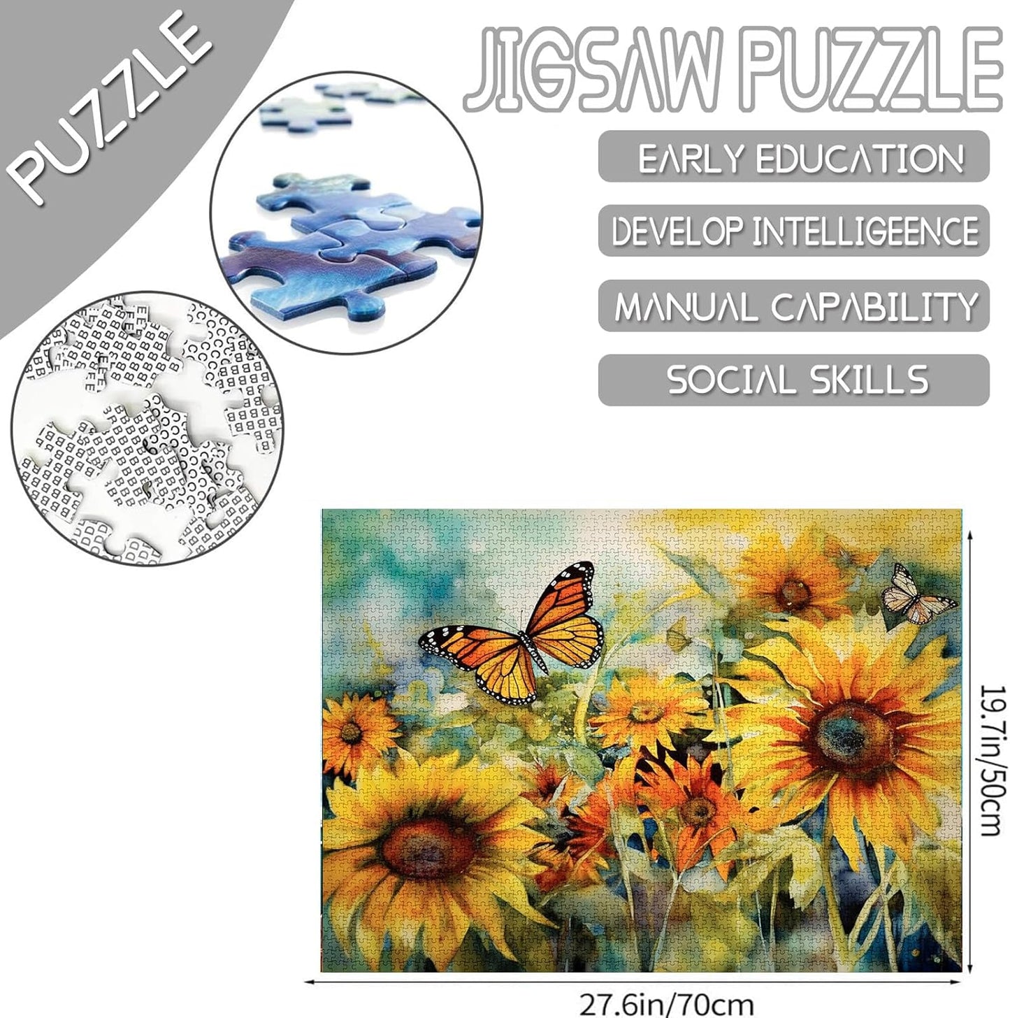 Sonnenblumen-Schmetterling-Puzzle