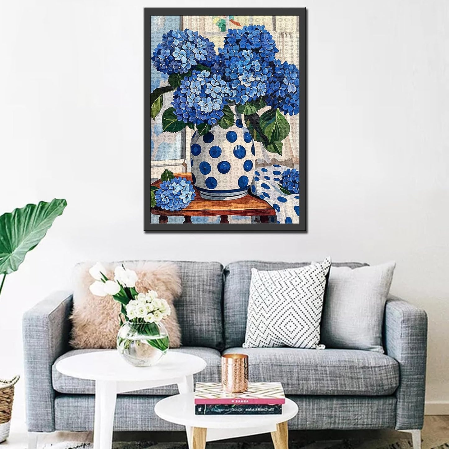 Blue Hydrangea Antique Vase Still Life Jigsaw Puzzles