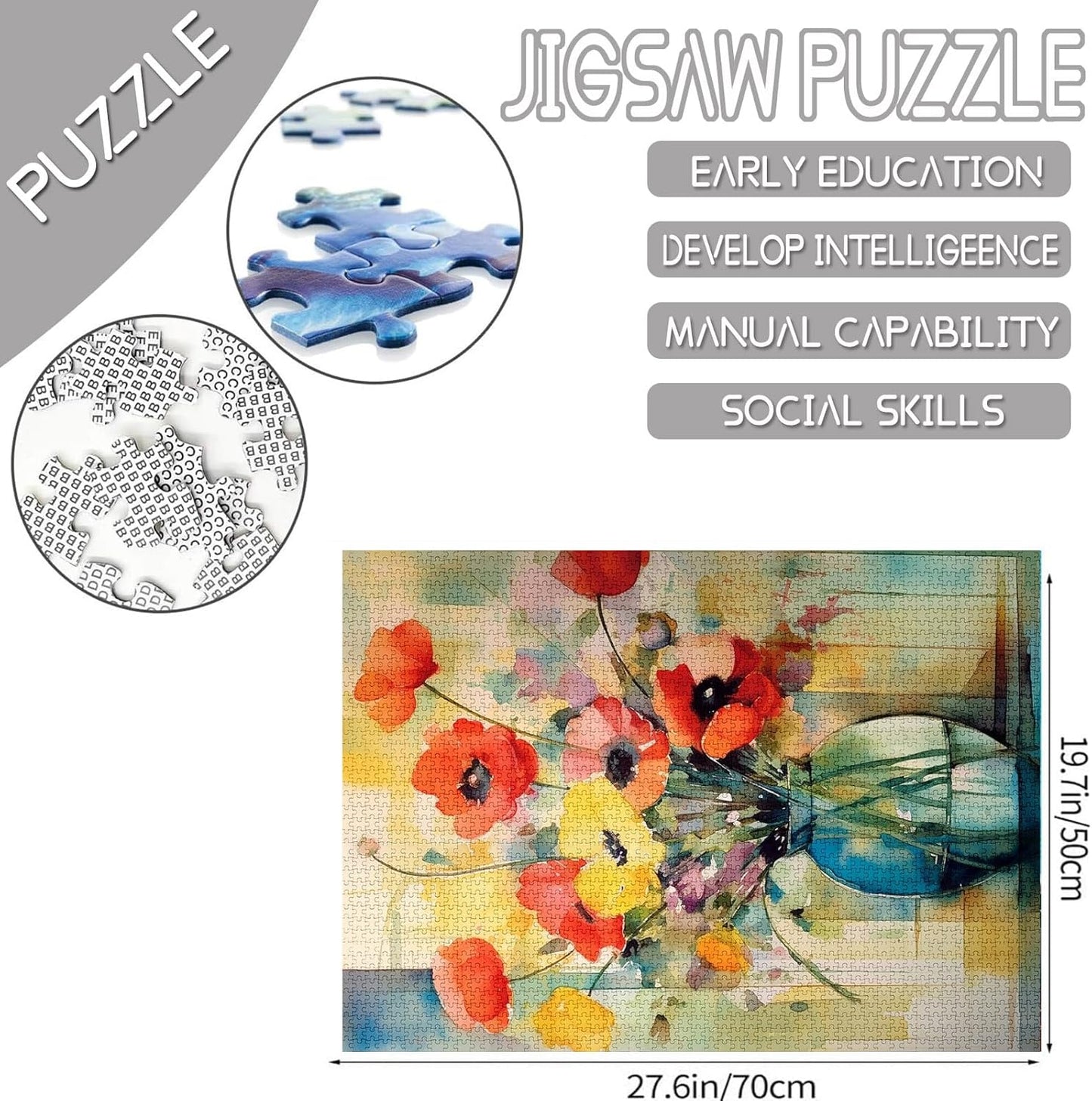 Watercolor Poppy Jigsaw Puzzles