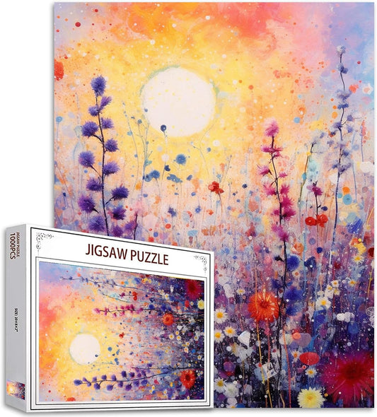 Lavender Sunrise Landscape Jigsaw Puzzles