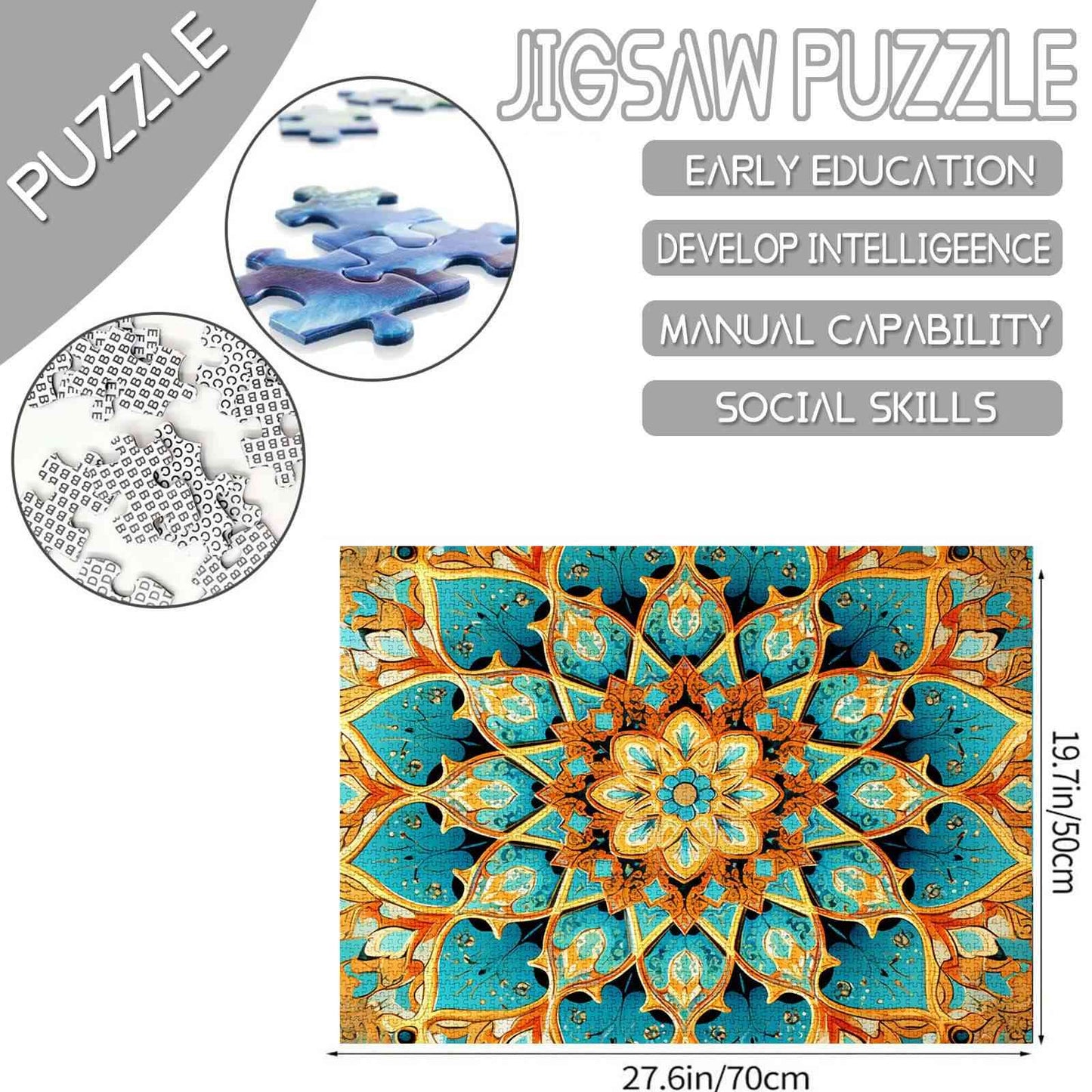 Radiant Floral Mandala Jigsaw Puzzles