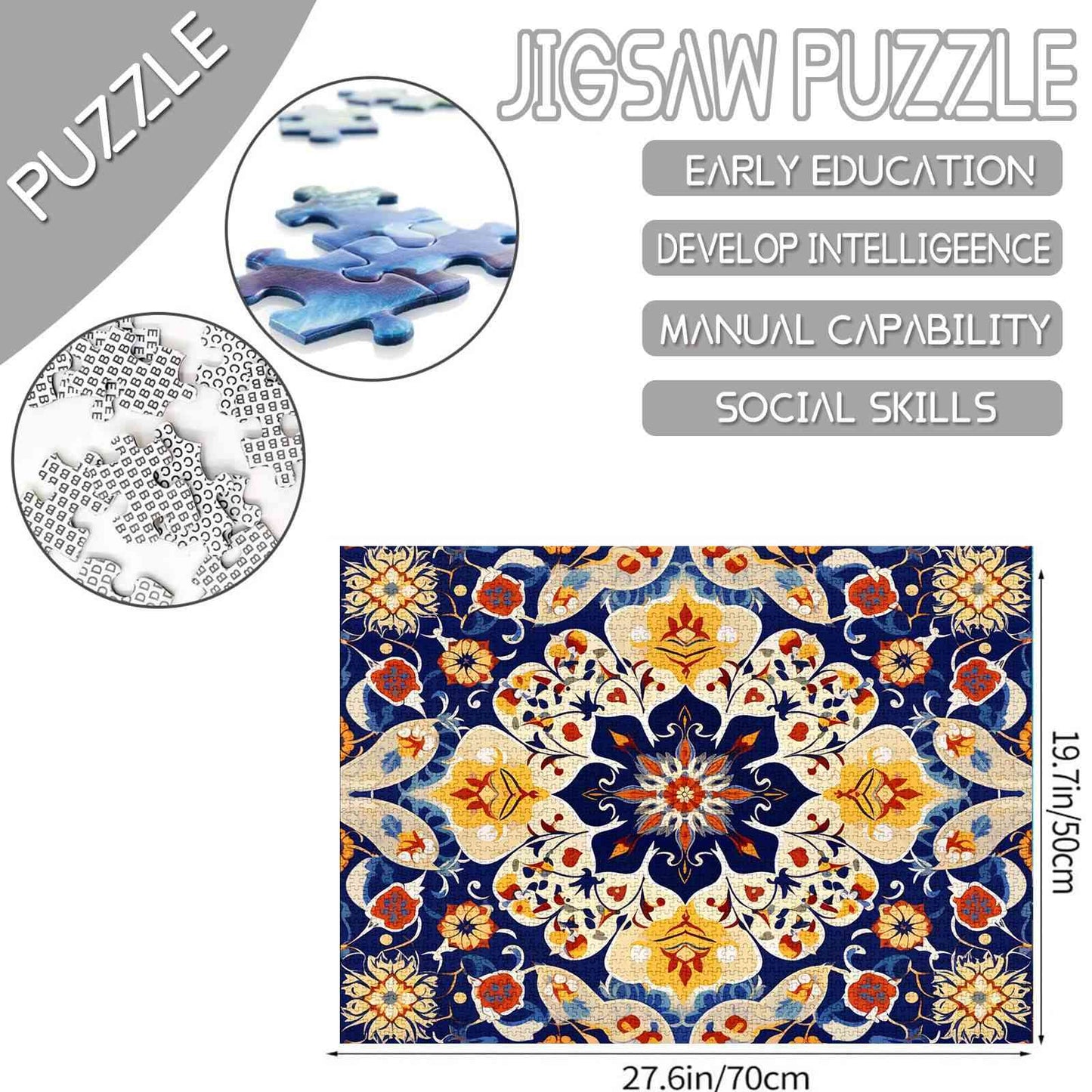 Vibrant Mandala Flower Jigsaw Puzzles