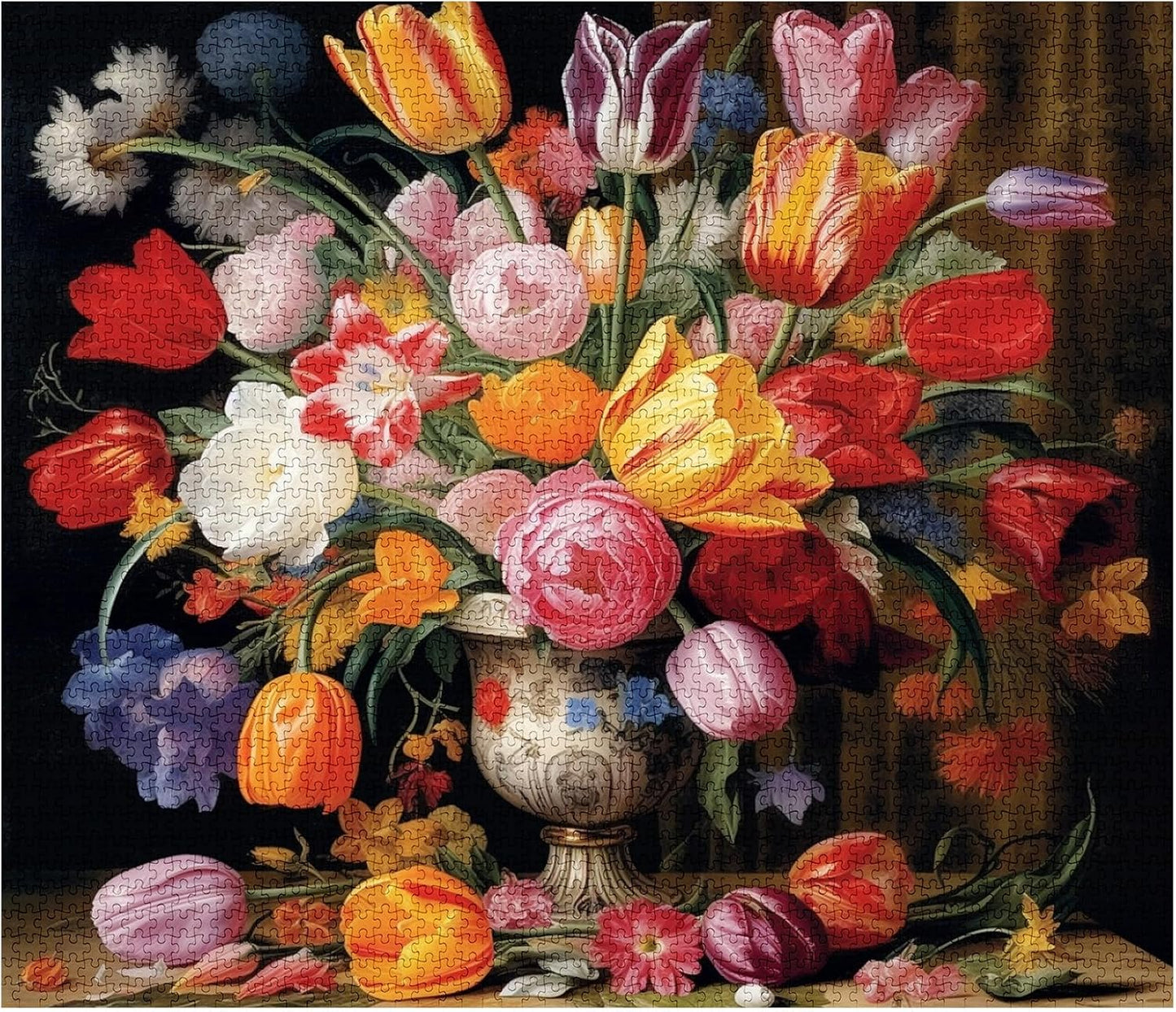 Tulips Flowers Vintage Vase Jigsaw Puzzles