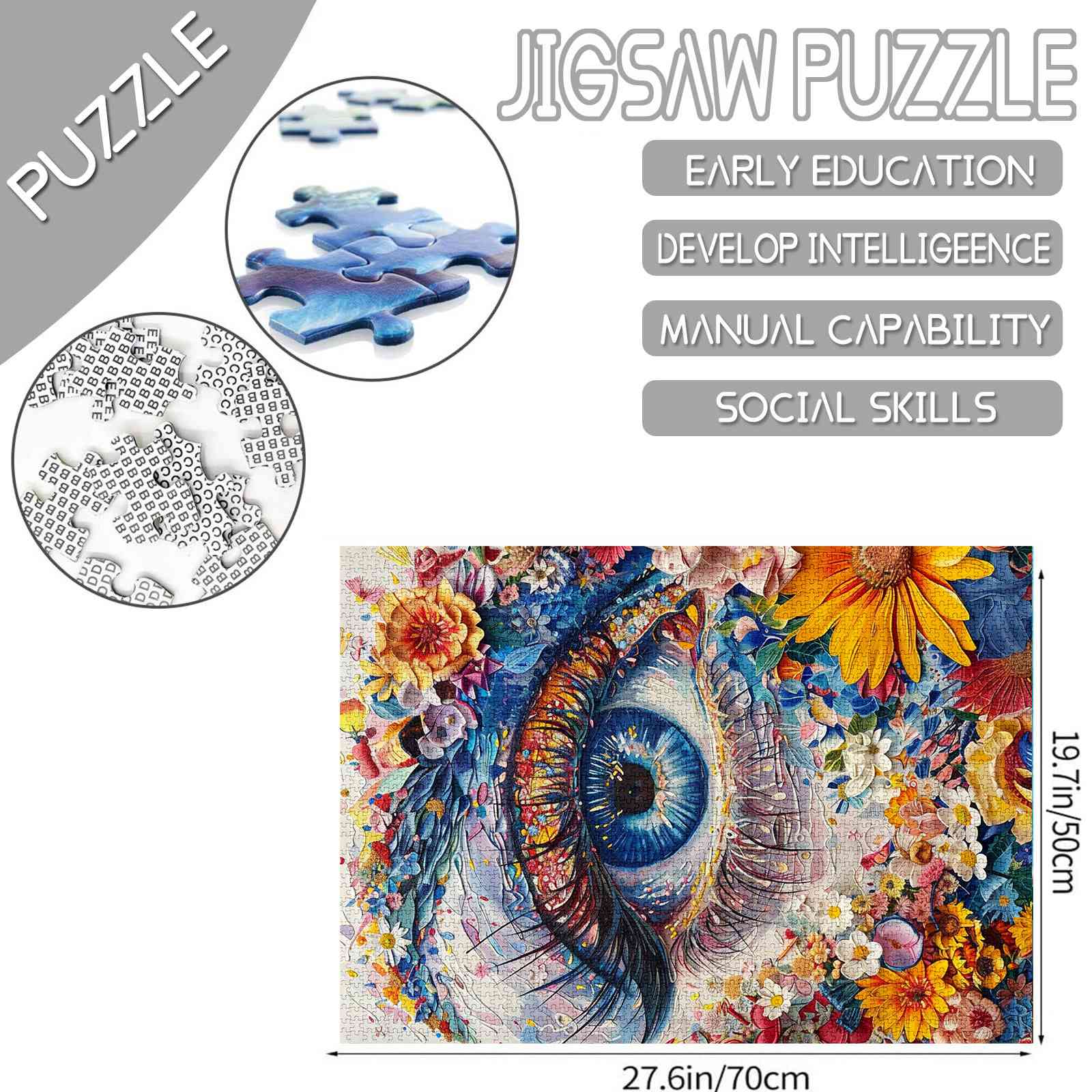 Vivid Floral Eye Jigsaw Puzzles