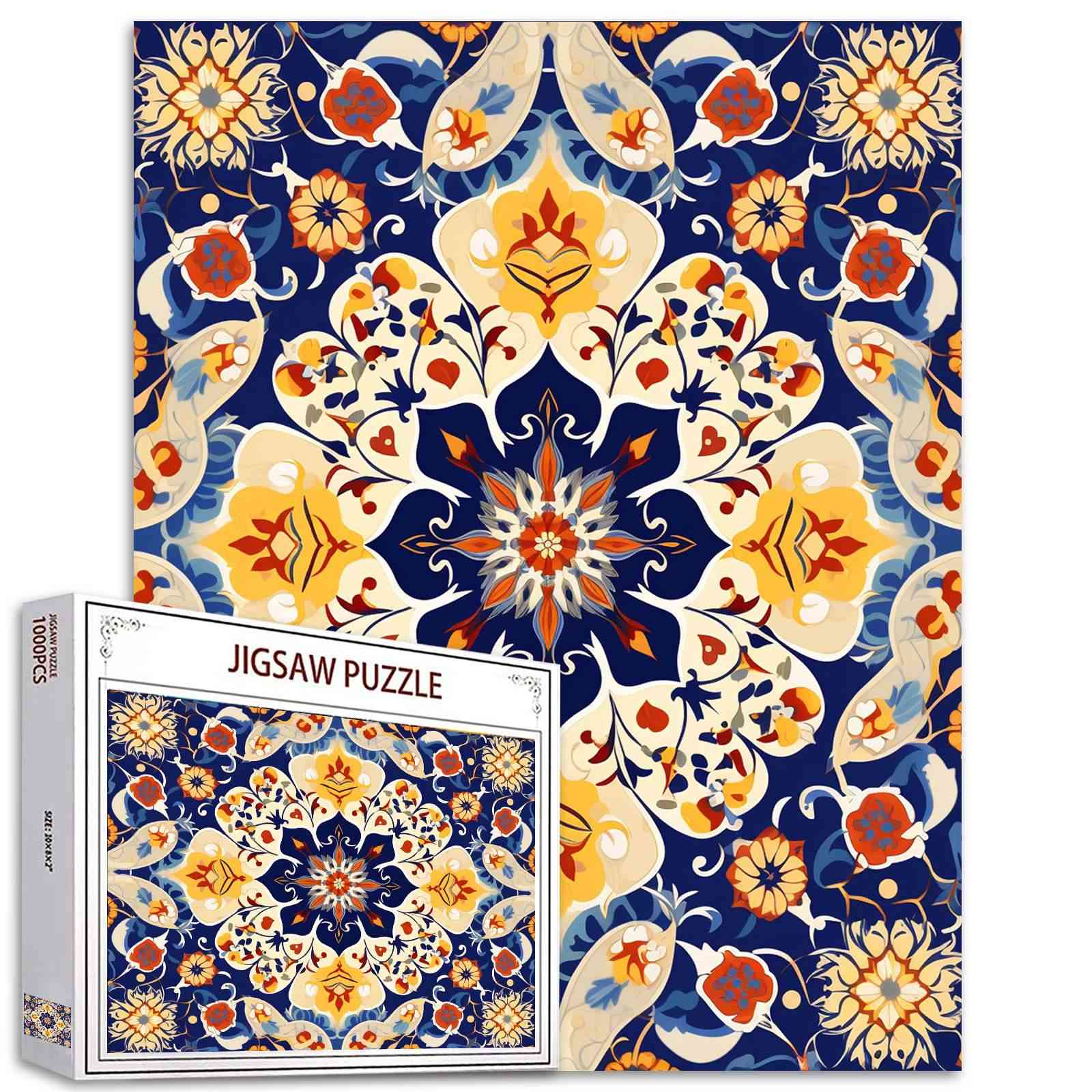 Vibrant Mandala Flower Jigsaw Puzzles