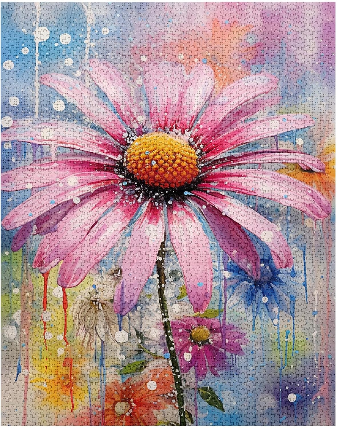 Echinacea Flowers Art Jigsaw Puzzles