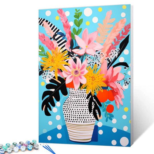 Floral Bouquet in Vase Paint by Numbers