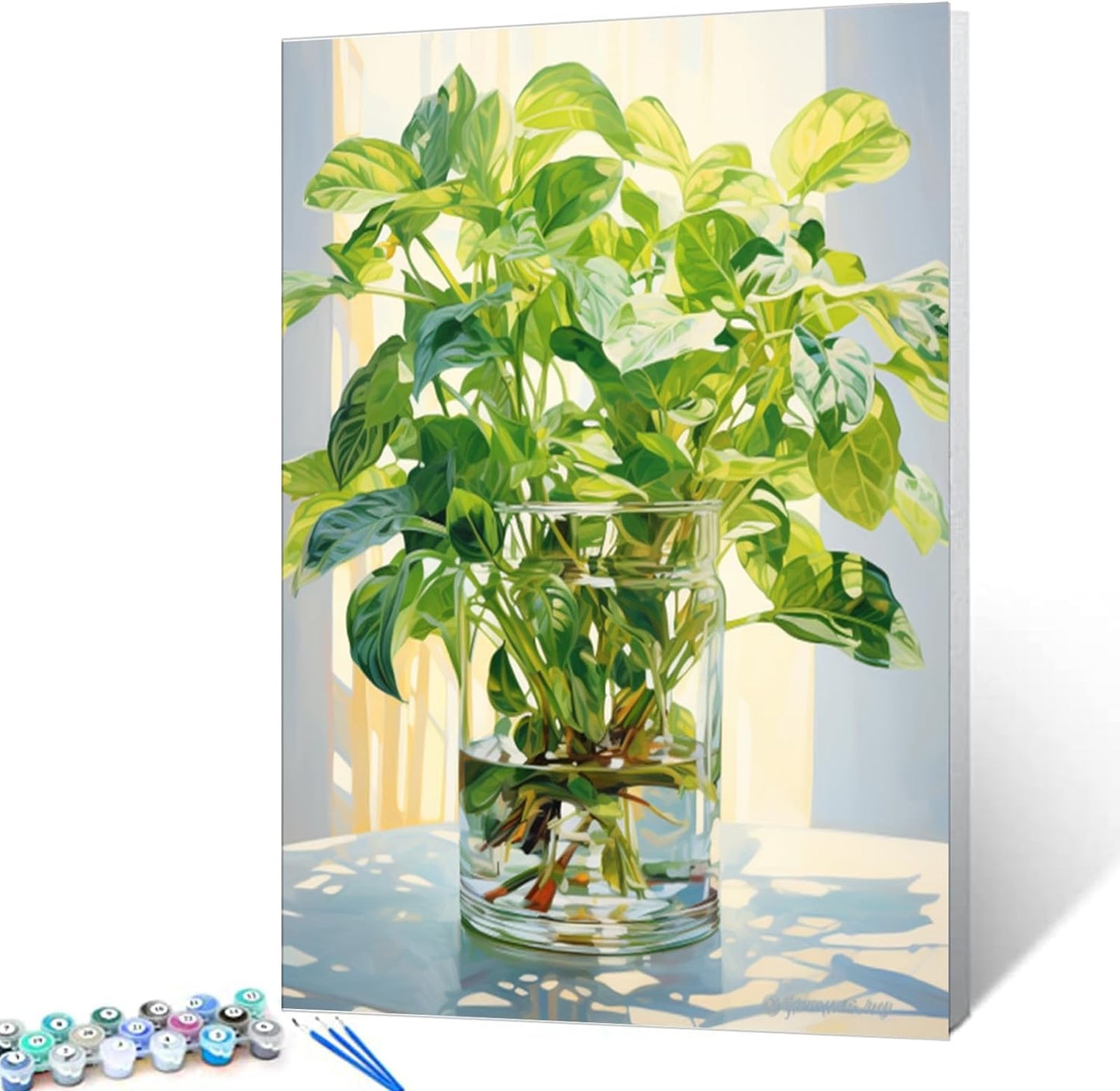 Tucocoo Green Plants in Glass Vase