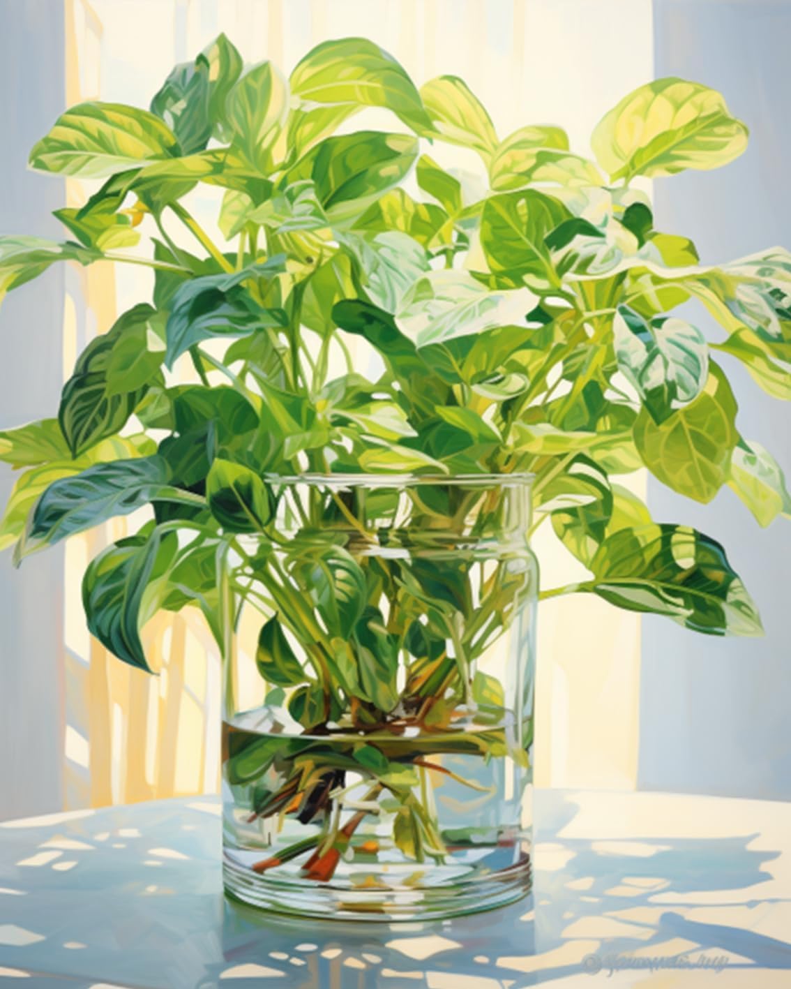 Tucocoo Green Plants in Glass Vase