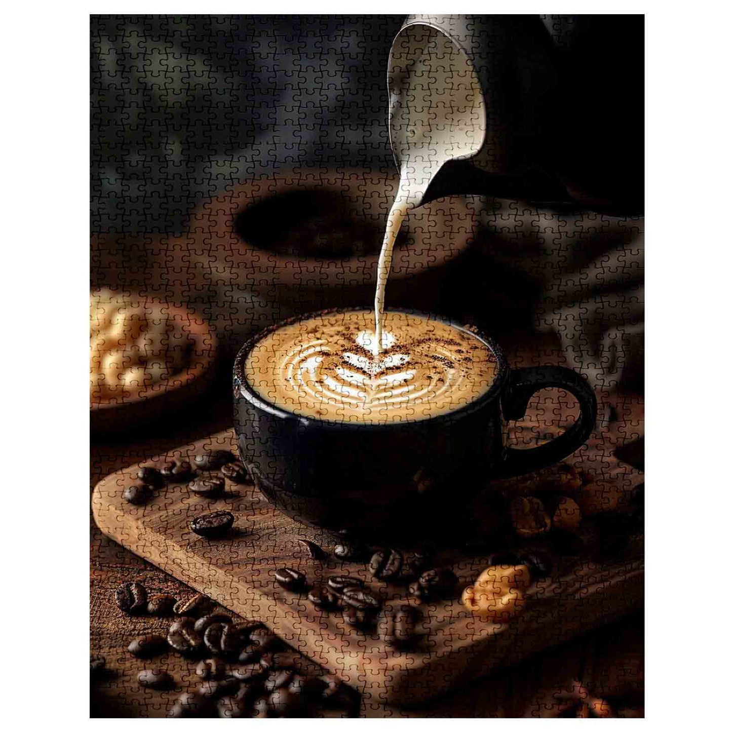 Latte Art and Coffee Beans Jigsaw Puzzles