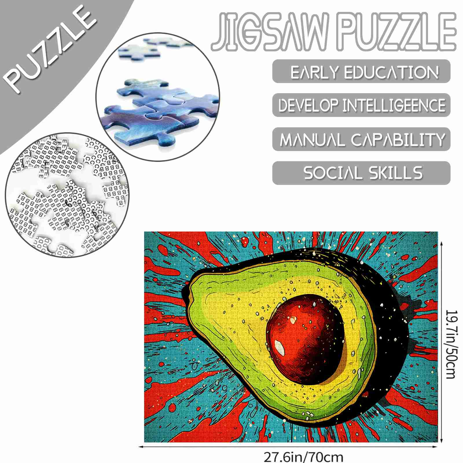 Pop Art Avocado Jigsaw Puzzles