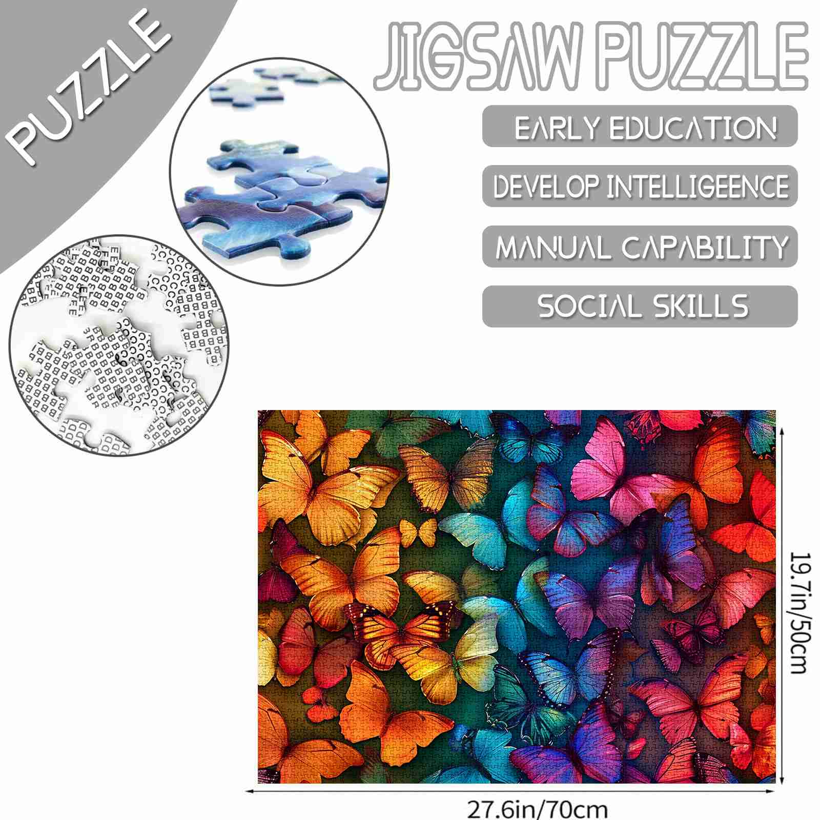 Rainbow Butterflies Jigsaw Puzzles