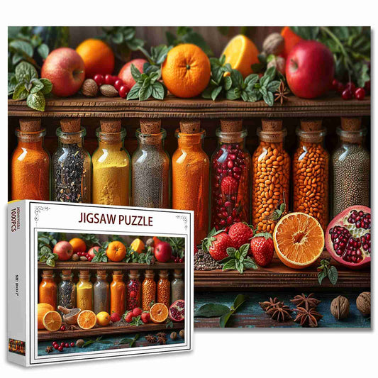 Colorful Bottled Spices Jigsaw Puzzles