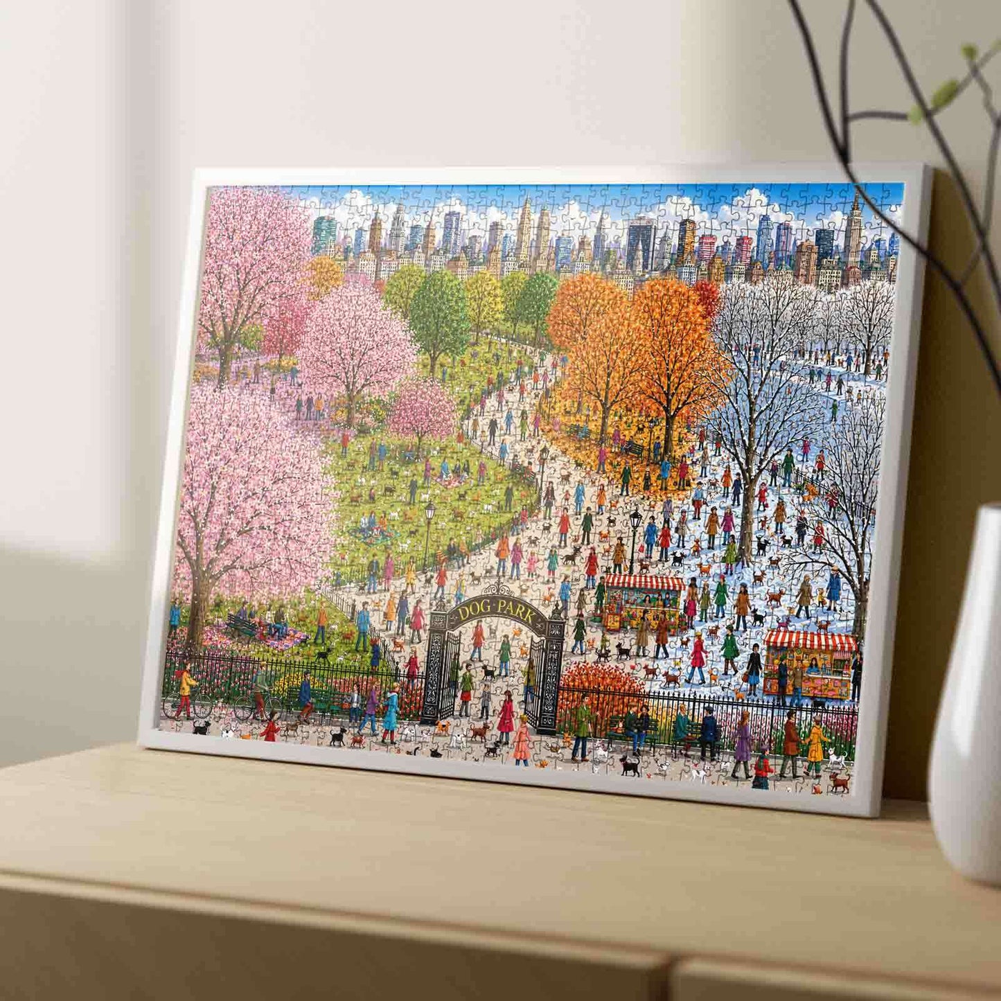 Four Seasons City Dog Park Jigsaw Puzzle