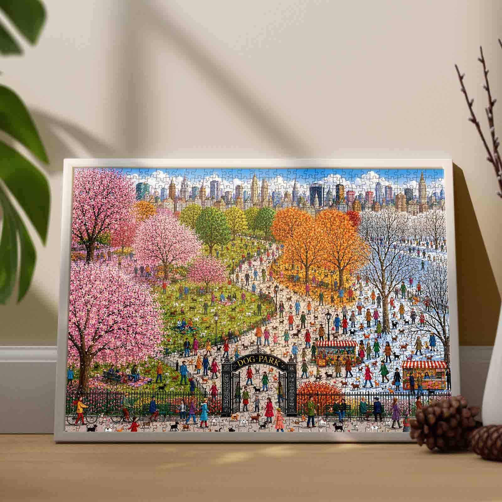 Four Seasons City Dog Park Jigsaw Puzzle