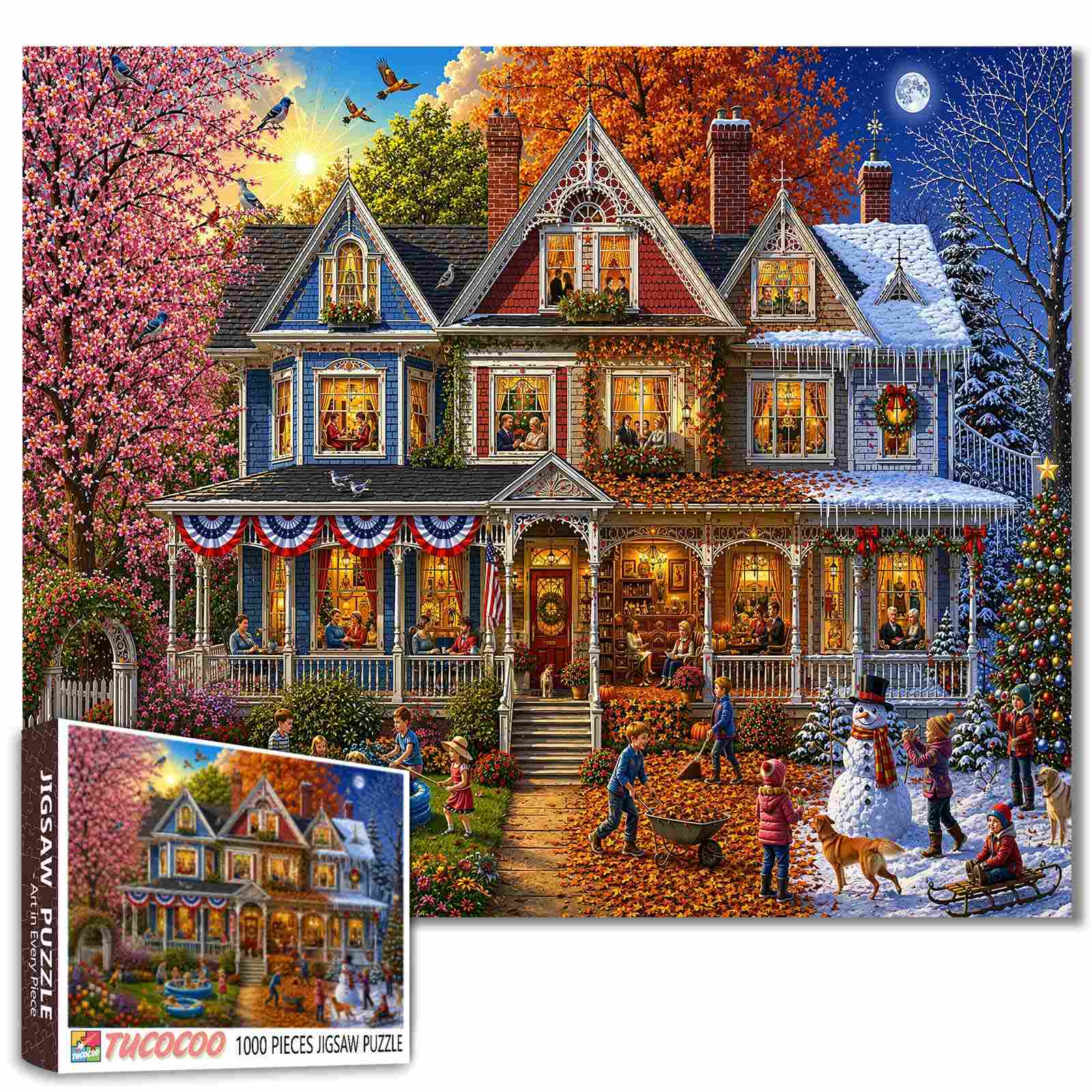 Four Seasons Family Home Jigsaw Puzzle