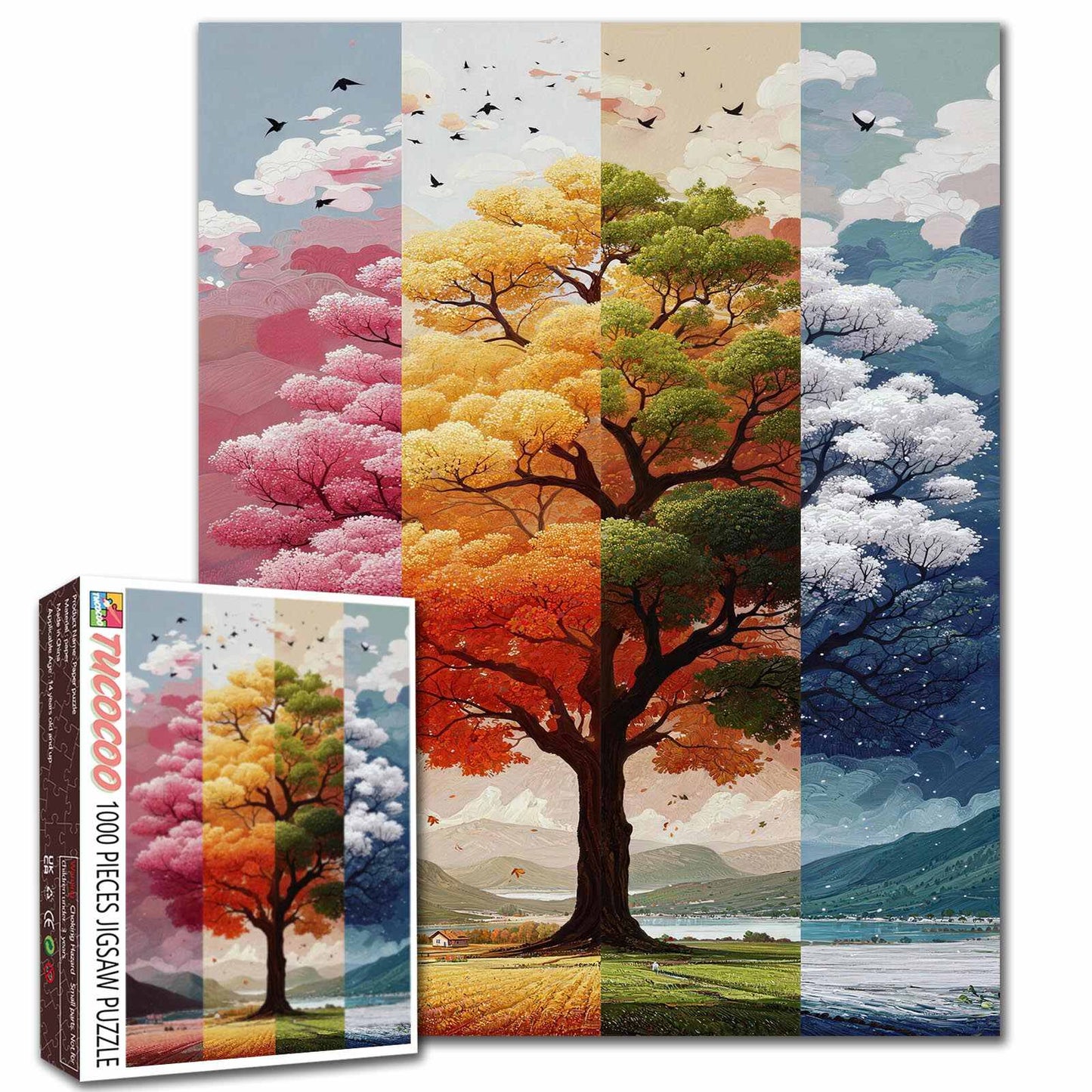 Four Seasons Tree Landscape Jigsaw Puzzle