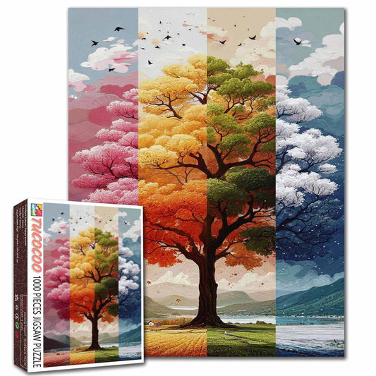 Four Seasons Tree Landscape Jigsaw Puzzle