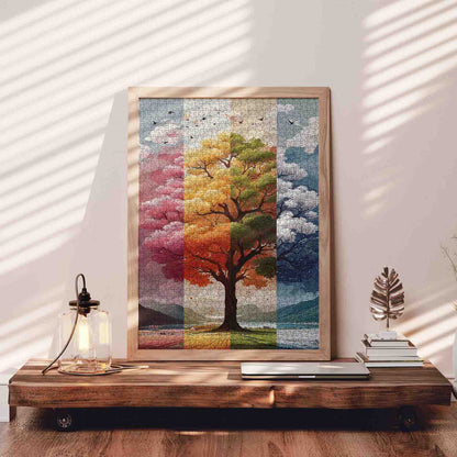 Four Seasons Tree Landscape Jigsaw Puzzle