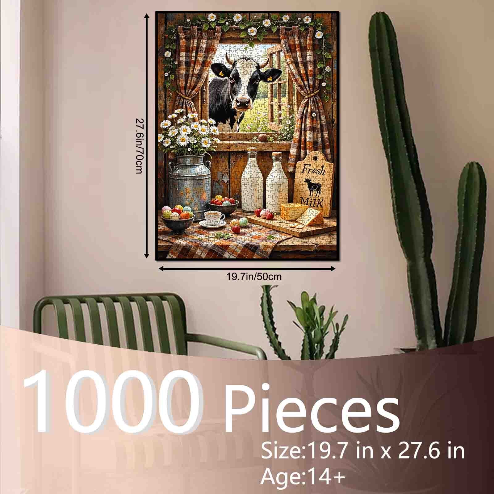 Fresh Farmhouse Cow Jigsaw Puzzle