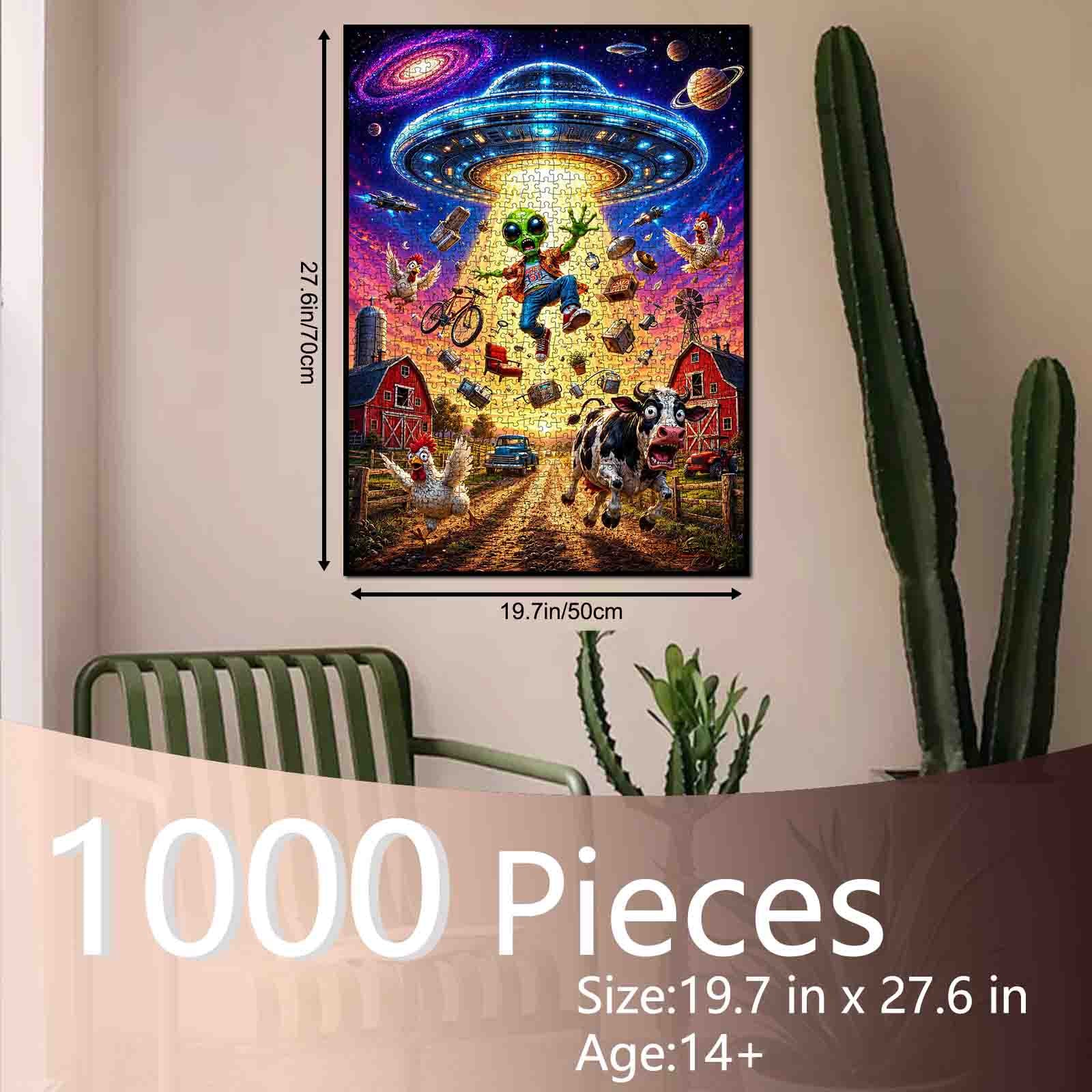 Funny Alien UFO Farm Adventure Jigsaw Puzzle – Tucocoo