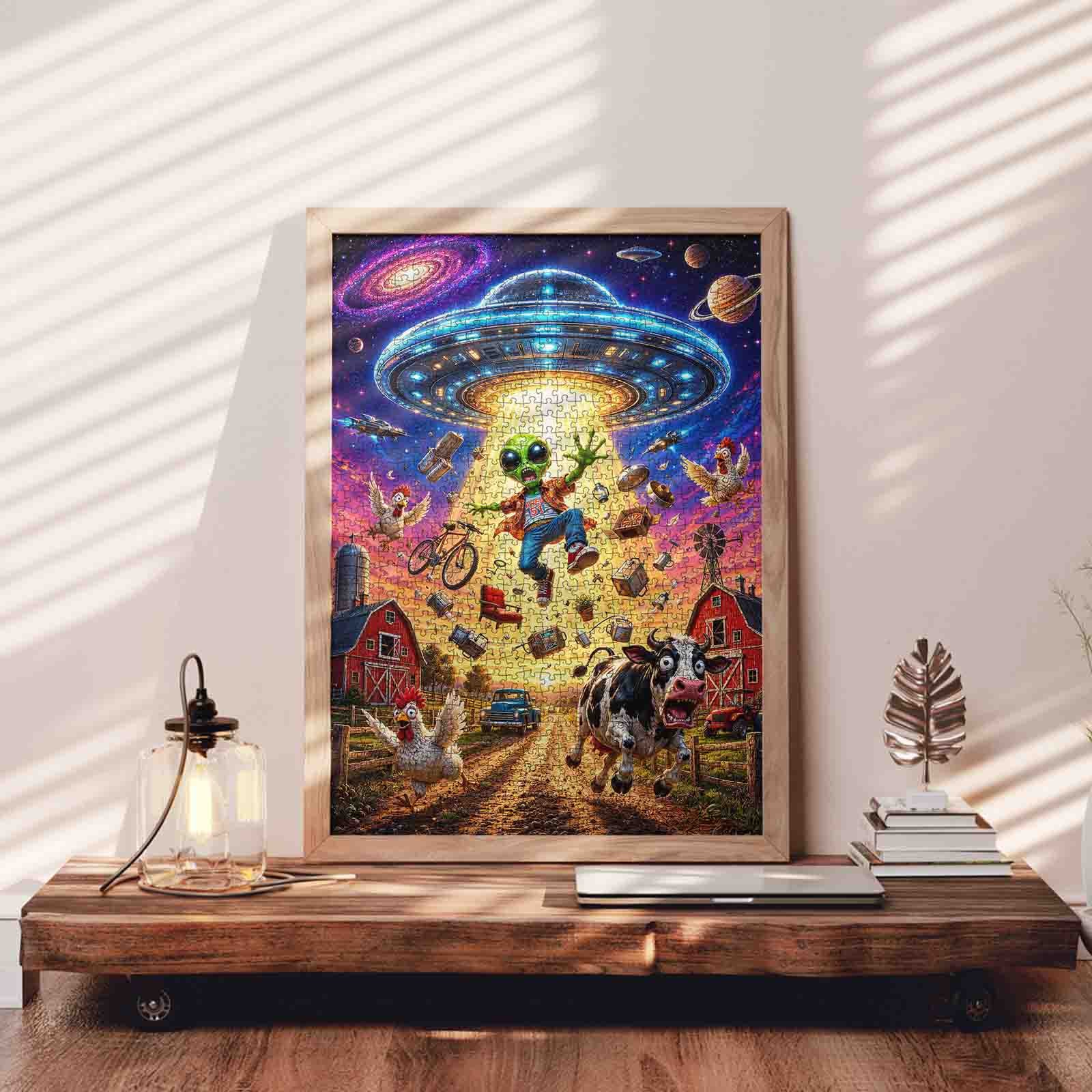 Funny Alien UFO Farm Adventure Jigsaw Puzzle – Tucocoo