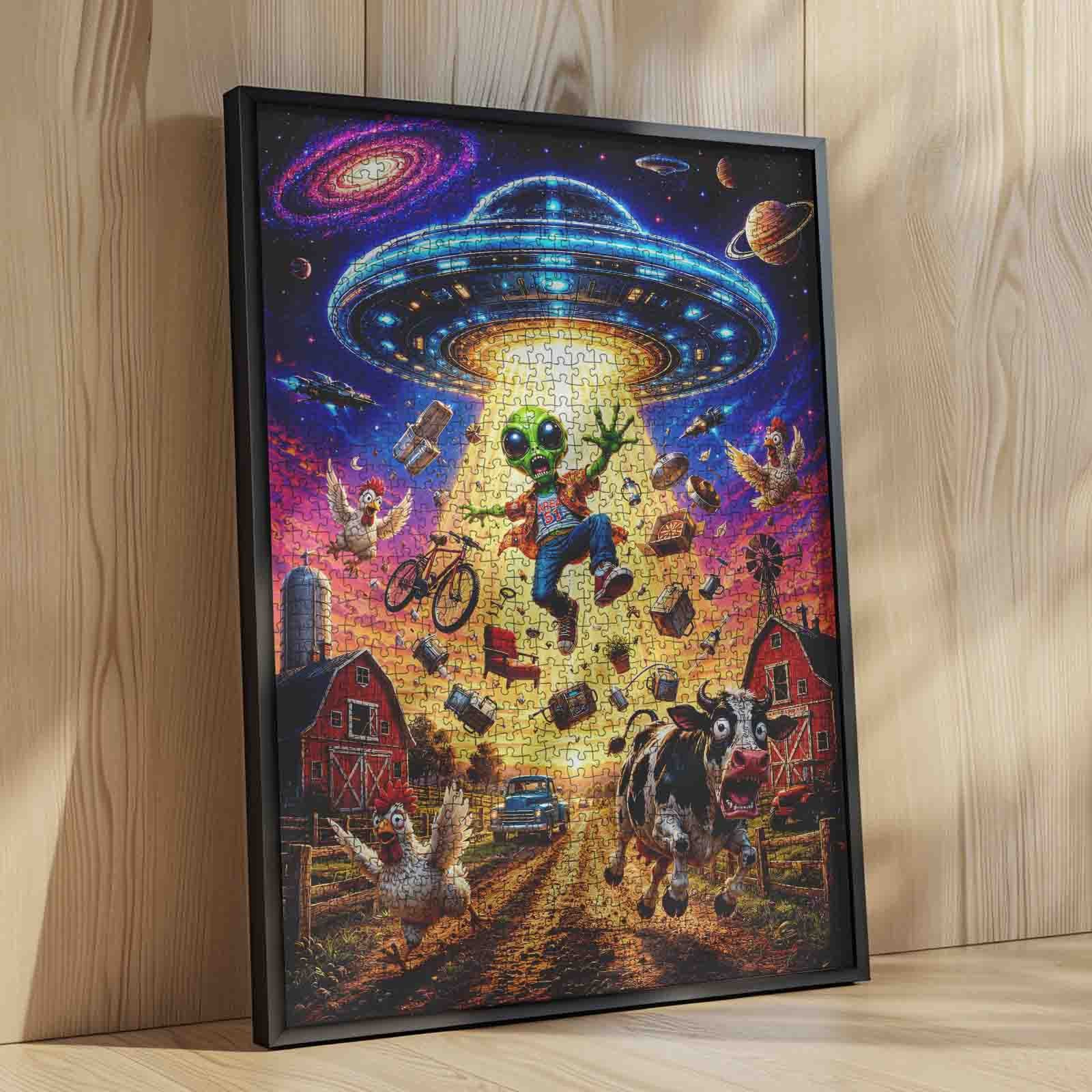 Funny Alien UFO Farm Adventure Jigsaw Puzzle – Tucocoo