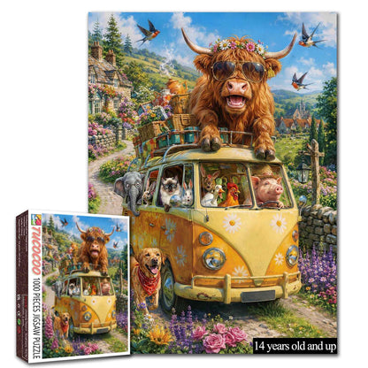 Funny Animal Road Trip Adventure Jigsaw Puzzle