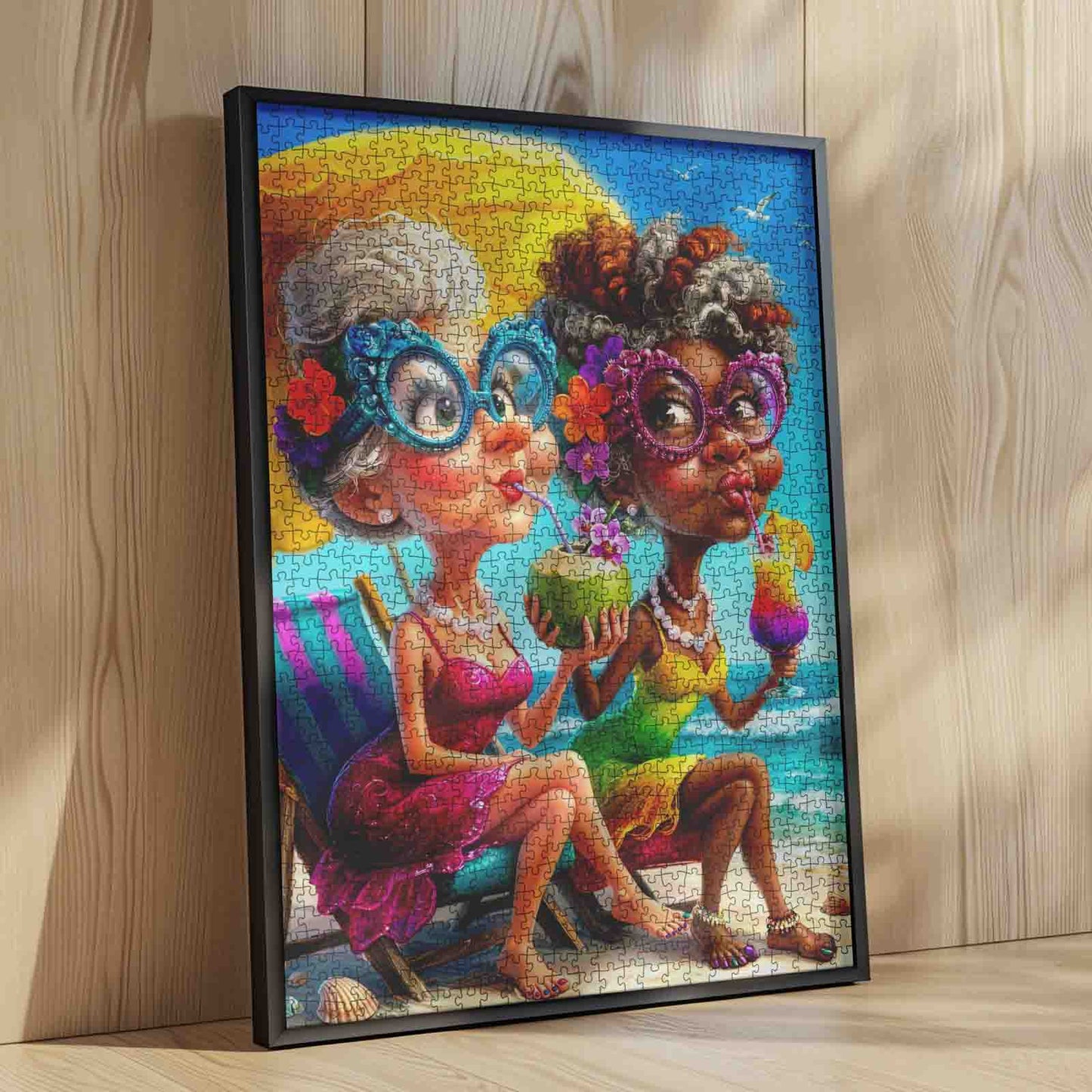 Funny Beach Besties Grandmas Jigsaw Puzzle