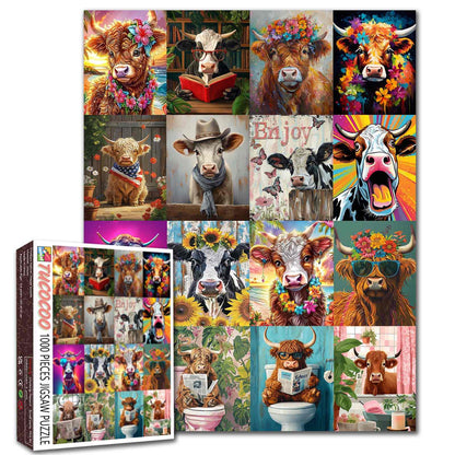 Funny Cow Portrait Collection Jigsaw Puzzle