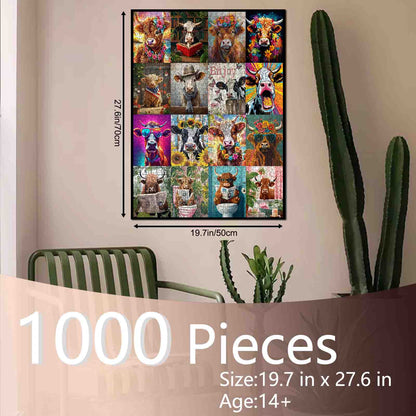 Funny Cow Portrait Collection Jigsaw Puzzle