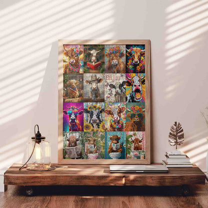 Funny Cow Portrait Collection Jigsaw Puzzle
