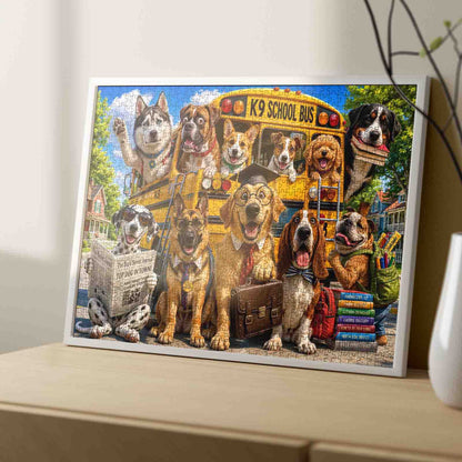 Funny Dogs School Bus Adventure Jigsaw Puzzle
