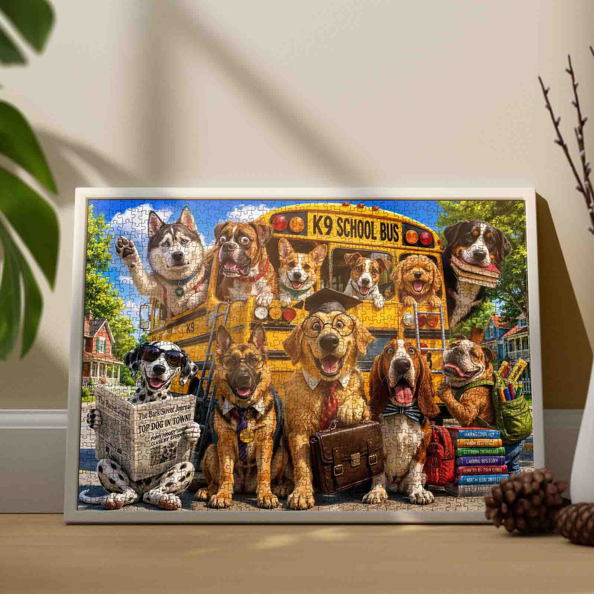 Funny Dogs School Bus Adventure Jigsaw Puzzle