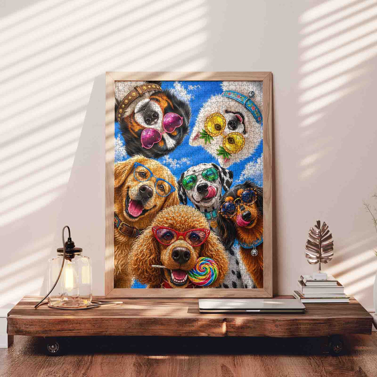 Funny Dogs in Colorful Sunglasses Jigsaw Puzzle