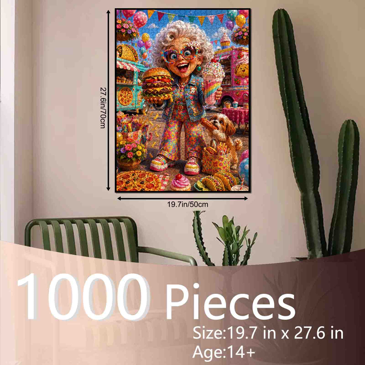 Funny Grandma Food Truck Party Jigsaw Puzzle