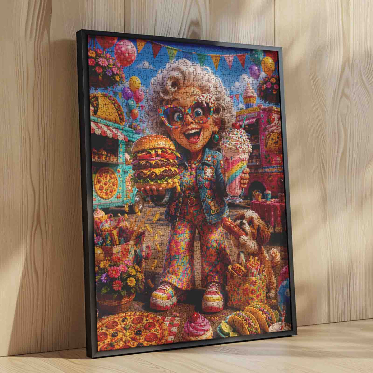 Funny Grandma Food Truck Party Jigsaw Puzzle