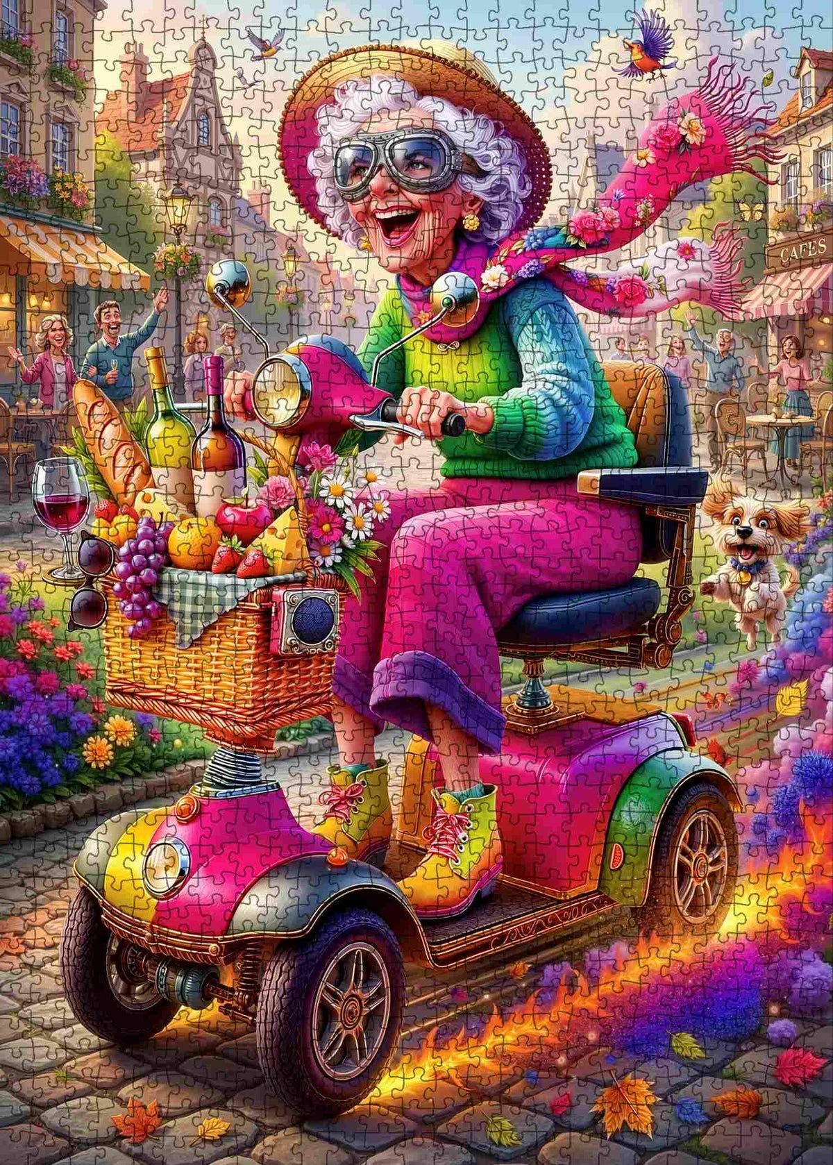 Funny Grandma Scooter Adventure Jigsaw Puzzle