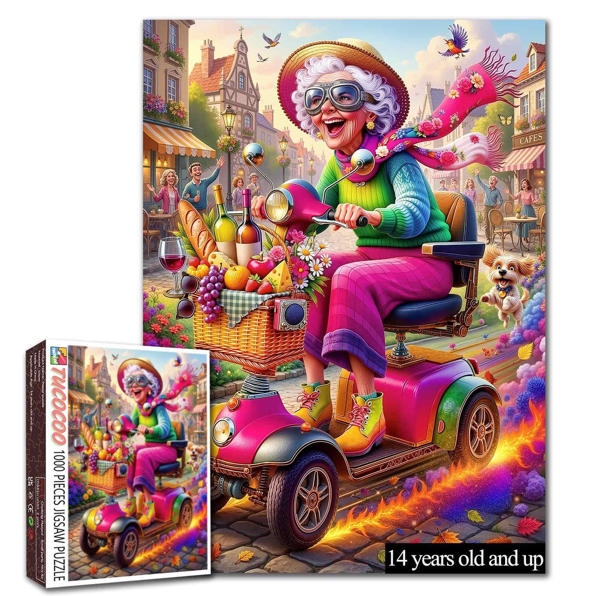 Funny Grandma Scooter Adventure Jigsaw Puzzle