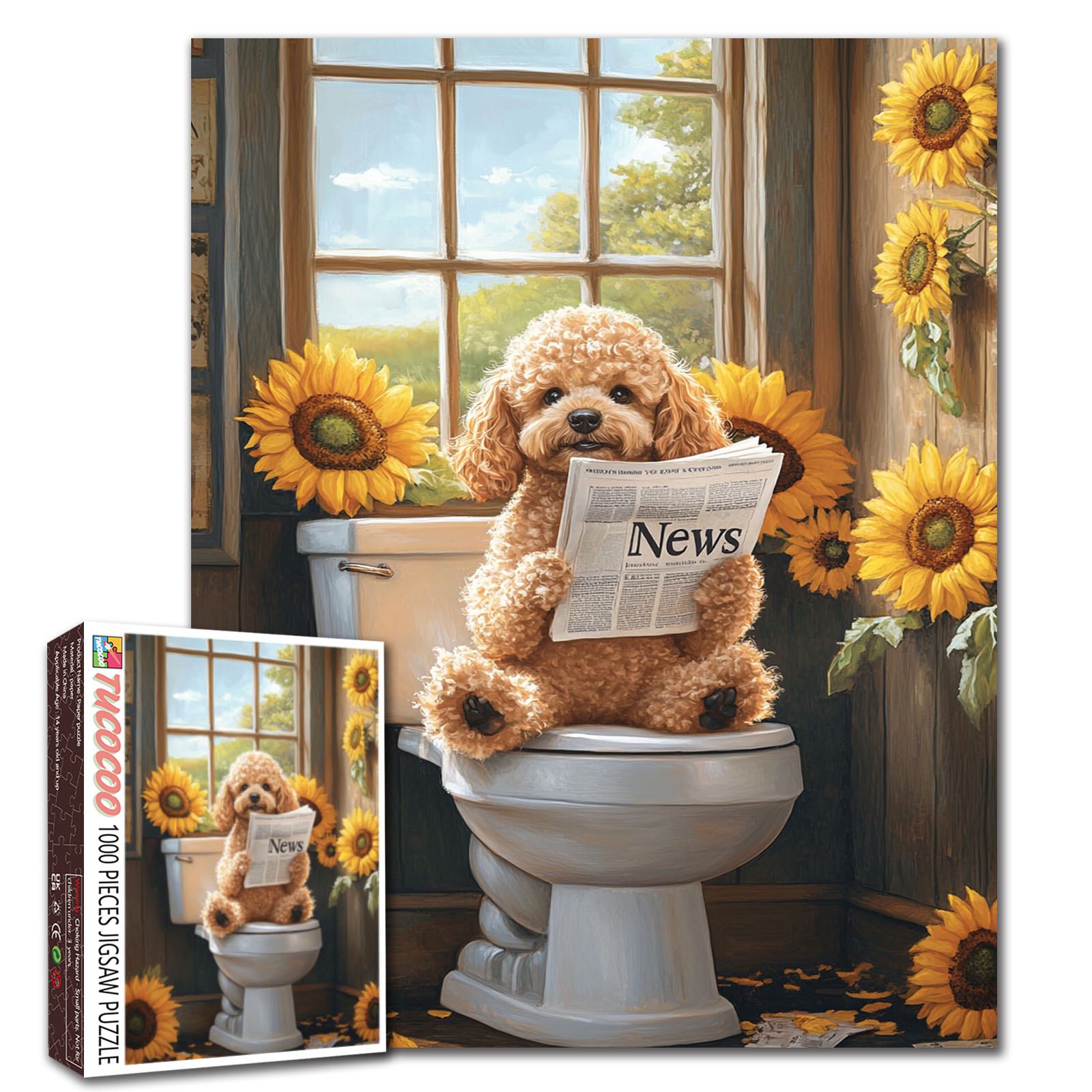 Funny Puppy Reading the News Jigsaw Puzzle