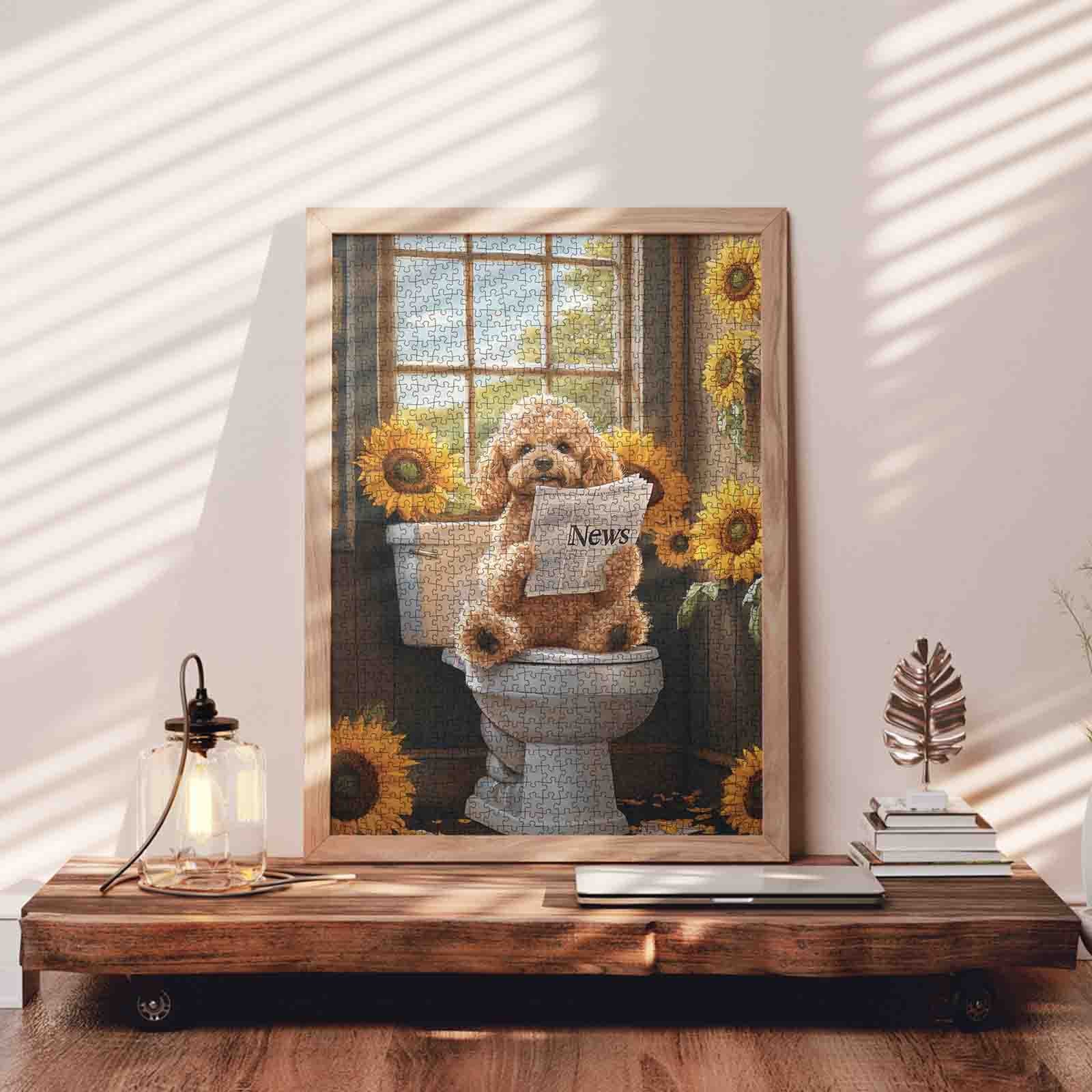 Funny Puppy Reading the News Jigsaw Puzzle